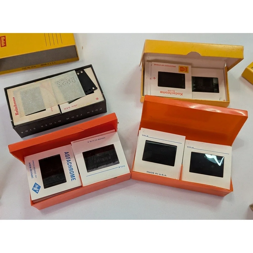 Kodak Agfa 35mm Film Slides Vintage 1960s Kodachrome Agfachrome Lot 4 Boxes Good